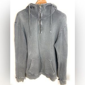 All Saints Sweater Mens 1/4 Zip Up Hoodie Oversized Sweatshirt Aika Gray…